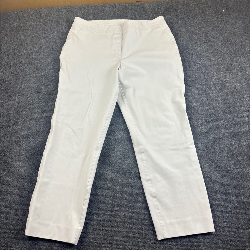 SPANX Women’s White On-the-Go Pull On Stretch Twill Cropped Pants size: Large - Picture 2 of 9